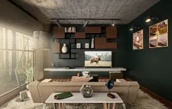 Architectural Interior Scene - Living Room Free 3D model