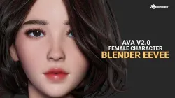 Ava v2 - Female Rigged Character 3D model