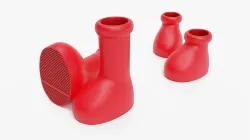 BIG RED ASTROBOY BOOTS Low-poly 3D model