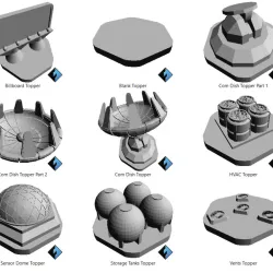 Building Topper Expansion Set for the Stackable Hex Buildings