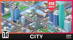 City - Asset Pack by ithappy Low-poly 3D model