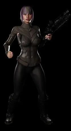 Fantasy Dystopian Warrior Character - Alyss Low-poly 3D model