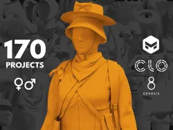 Female and male basic clothes pack MD Clo 3D zprj obj 3D model
