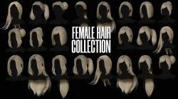 Female Hair Collection - Game Ready Low-poly 3D model