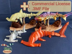 Flexi Sharks Combo Set(Print-in-place)