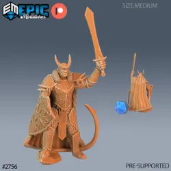 Frost Tiefling Paladin Victory / Human Devil Hybrid / Evil Ice Humanoid / Ruthless Snow Trickster / Hell Army