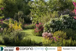 Garden shrub flowers Collection- Include GrowFX and Mesh file  3D model