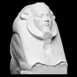 Head and forebody of sphinx with the facial features of Amenemhet