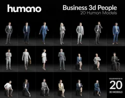 Humano 20-Collection 01- OFFICE BUSINESS PEOPLE - 20x 3D models  3D model
