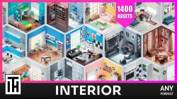 Interior - Asset Pack by ithappy Low-poly 3D model