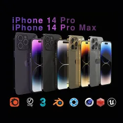 iPhone 14 Pro and iPhone 14 Pro Max 3D model