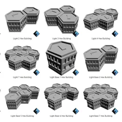Light Construction Factor Stackable Hex Buildings Set