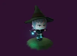 Mage Chibi Rigged 3D Model Low-poly 3D model
