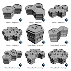 Medium Construction Factor Stackable Hex Buildings Set