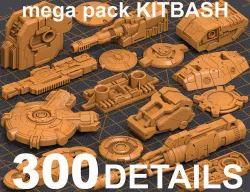 Mega Pack Hard Surface Kitbash 300 DETAILS 3D model