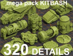 Mega Pack Hard Surface Kitbash 320 DETAILS 3D model
