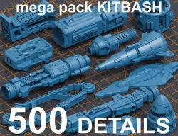 Mega Pack Hard Surface Kitbash 500 DETAILS 3D model