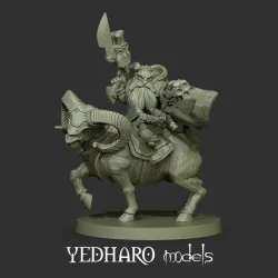 Mounted dwarf thunderer commander