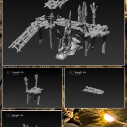 Mystic-Realm's FREE Act 5: Sample Set Goblin Shanty Bridge Dwelling + Bridge + Hollow Point Mountain Point