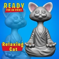 Relaxing Cat  3D print model