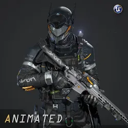 SCIFI - URBAN SOLDIER Low-poly 3D model