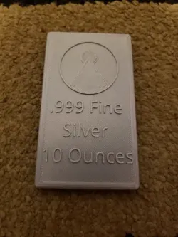 Silver Ingot Replica w/Display Stand