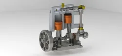 simple 2 cylinder vertical steam engine  3D model