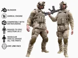 Soldier - Rigged Low-poly 3D model