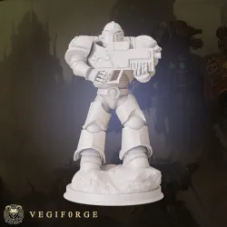 Space infantry warrior with gun
