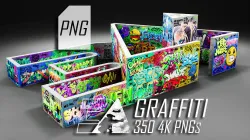 350 Graffiti 4K PNG Cutouts Texture