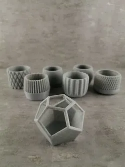 3D Printed 73  Flower pots for succulent plants  3D print model