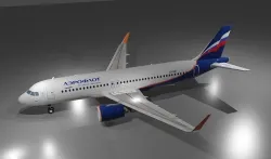 Aeroflot Airbus a320neo 3D Model Low-poly 3D model