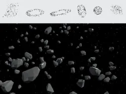 Asteroid fields pack Low-poly 3D model