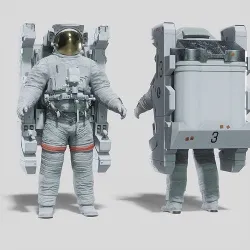 Astronaut EMU MMU Spacesuit Rigged 3D model
