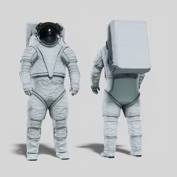 Axiom AxEMU Spacesuit White Rigged Low-poly 3D model