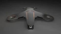 Bladeless Military Drone Low-poly 3D model