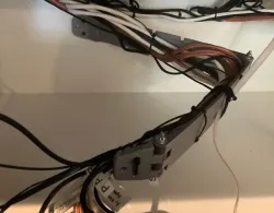 Cable management hinged swing arm
