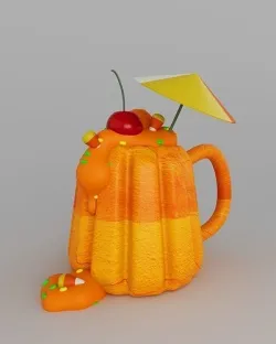 Candy Corn Dessert 3D model