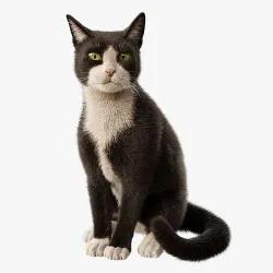 Cat Tuxedo Rigged Animated 3D model