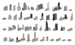City Downtown Skyscraper Low-poly 3D model