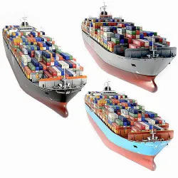 collection container ships  Low-poly 3D model