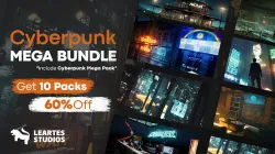 Cyberpunk Environment MegaBundle 10 packs in 1 Low-poly 3D model