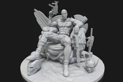Deadpool on Throne 3D Model Ready to Print STL 3D print model
