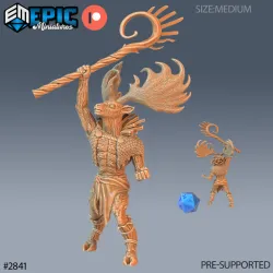 Deer Shaman Victory / Stag Tribe / Mythical Forest Warrior / Wild Animal / Woodland Guardian