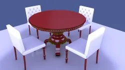 DINING TABLE AND CHAIRS  Angelo Brustolin