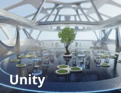Exhibition Hall Futuristic Interior Unity Low-poly 3D model