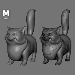 Fat Cat Low-poly 3D model