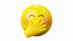 Hiding Smile or Shy Emoticon Emoji or Smiley 3D model