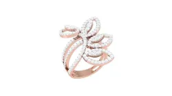 High Jewelry Leaves Diamond Cocktail Ring 3dm stl obj 3D print model