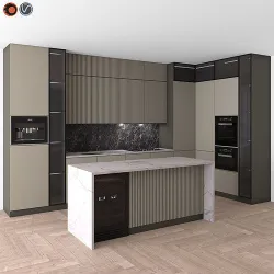 Kitchen Modern 12 - Corner Kitchen 3D model